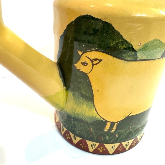 Vintage Primitive Country Decorative Ceramic Sheep Watering Can - Picture 2 of 11